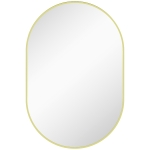 HOMCOM Espejo de Baño Ovalado 60x90 cm Espejo Decorativo de Pared con Marco de Aluminio para Salón Horizontal o Vertical Dorado