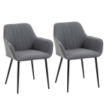 HOMCOM Chaises de Salle à Manger Chaises de Visiteur Design scandinave - Lot de 2 chaises - Pieds effilés métal Noir