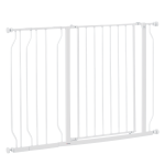 PawHut Wide Dog Safety Gate, with Door Pressure, for Doorways, Hallways, Staircases - White