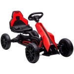 HOMCOM Kids Pedal Go Kart, with Adjustable Seat, EVA Wheels, Seat, Handbrake - Red