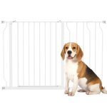 PawHut Cancelletto di Sicurezza per Cani in Acciaio e ABS, Estensibile 75-115cm per Scale e Porte, Bianco