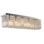 HOMCOM Modern Crystal Ceiling Light Square Crystal Chandelier for Living Room, Dining Room, Hall, 5 x E14 Lamp Holders, Silver, 80 x 25 x 23cm