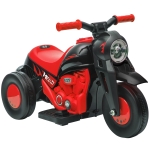 AIYAPLAY Moto électrique enfants 2-5 ans, 3 roues, 6 V, 3 km/h, avec fonction de bulles, effets lumineux et sonores, rouge