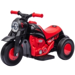 AIYAPLAY Moto électrique enfants 2-5 ans, 3 roues, 6 V, 3 km/h, avec fonction de bulles, effets lumineux et sonores, rouge