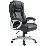 HOMCOM Chaise de bureau fauteuil de bureau avec fonction bascule roulettes pivotantes 360° 66 x 75,5 x 115,5-124,5 cm noir