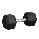 HOMCOM Ganteră de 12.5 kg Hexagonală Unică cu Mâner Antiderapant Negru