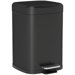 HOMCOM 12L Modern Boxy Metal Home Kitchen Bin - Black