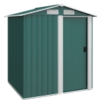Outsunny Căsuță de Grădină Adăpost pentru Unelte în Oțel cu Acoperiș Inclinat și 4 Deschideri de Ventilație, 152x132x188 cm, Verde