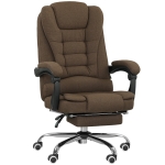 Vinsetto Fauteuil de bureau avec hauteur réglable, dossier inclinable, repose-pied et accoudoirs rembourrés, marron
