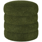 HOMCOM Pouf, rotondo, in peluche, con struttura in metallo, fino a 120kg, Ø40x45H cm, Verde