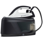 HOMCOM Ferro com Caldeira 2800W 100 g/min 8 Bares Função ECO Base de Cerâmica Desligamento Automático Sistema Anticalcário Autolimpeza Depósito Amovível 2 L Azul