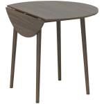 HOMCOM Mesa de comedor plegable 2 abatibles, mesa redonda extensible para 4 personas, patas de madera Ø 89 x 73,5 cm, gris