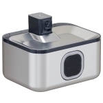 PawHut Fonte de Água para Gatos de Aço Inoxidável 5L Bebedouro Automático com Luz LED Sensor de Movimento e Filtro 25,3x20x18 cm Preto
