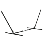 Outsunny Support Pied de hamac réglable Structure Robuste métal époxy Noir dim. 3,08-3,80L x 1,09l x 1,16H m