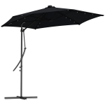 Outsunny 3(m) Solar LED Cantilever Parasol - Black