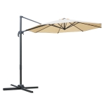 Outsunny Parasol déporté octogonal inclinable parasol rotatif 360° avec pied en croix 8 beleines manivelle inclus châssis alu.