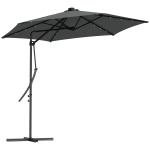 Outsunny 3(m) Solar LED Cantilever Parasol - Dark Grey