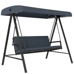 Outsunny Three-Seat Garden Swing Chair, with Adjustable Canopy - Dark Grey