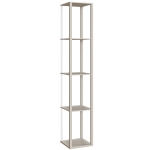 HOMCOM RGB LED Floor Lamp with Shelves, Modern Dimmable Standing Lamp with Remote Control, Adjustable Brightness & Speed for Living Room, Bedroom, Office, Oak