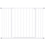 PawHut® Barierka Zabezpieczająca Ochronna dla Zwierząt Psów Metal Biała 72-107x76 cm