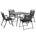 Outsunny Five-Piece Metal Frame Garden Dining Set