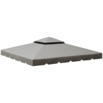 Outsunny Techo de Repuesto para Cenador 3x3 m Cubierta de Repuesto con Techo Doble y 8 Orificios de Drenaje Gris Claro