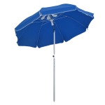 Outsunny Parasol de plage parasol inclinable octogonal Ø 180 cm tissu polyester haute densité anti-UV hauteur réglable mât aluminium sac de transport inclus bleu