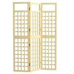 Outsunny 3-Panel Garden Privacy Screen, Freestanding Foldable Wooden Outdoor Divider/Trellis, Decorative Privacy Screen for Garden Patio, 120 x 170 cm, Natural Wood Finish