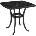 Outsunny Outdoor Garden Table with 38mm Dia. Umbrella Hole, Cast Aluminium Patio End Table with Anti-slip Foot Pads for Garden, Patio, Balcony, 54 x 52.5cm, Black