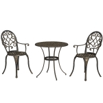 Outsunny Three-Piece Elegant Aluminium Garden Set - Bronze Tone