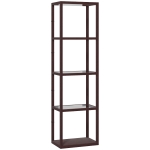 HOMCOM Four-Shelf Floor Lamp - Dark Brown