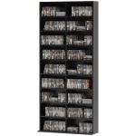 HOMCOM CD-Regal mit 14 verstellbaren Regalen, Kapazität 640 CDs/360 DVDs, 78,5x24x175 cm, Schwarz