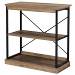 HOMCOM Industrielles Bücherregal, Bücherregal aus braunem Holz und schwarzem Metall, 80x36x81,3cm