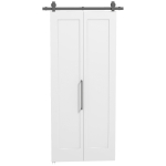 HOMCOM Porta de Correr Dobrável com Acabamento Elegante Puxador Montagem Fácil para Casa de Banho Sala de Estar Cozinha 90x210 cm Branco