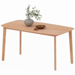 HOMCOM Table à manger rectangulaire pour 6 personnes table de cuisine 150 cm en bois massif 150 x 80 x 76 cm bois naturel