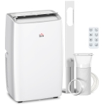 HOMCOM Portable Air Conditioner 12000 BTU, 4-in-1 Air Conditioning Unit, Dehumidifier, Cooling, Fan, Sleep Mode with 3 Speeds, Remote Control, LED Display, 24H Timer, Window Kit, Children Lock, 35m²