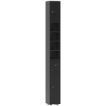kleankin 180cm Slim Bathroom Cabinet, with Drawer, Shelves and Cupboards - Black