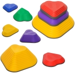 AIYAPLAY 6-Piece Heart-Shaped Kids Balance Stepping Stones and Motor Skills, Multicoloured