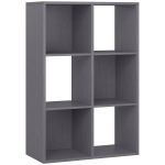 HOMCOM 6-Cube Bookshelf - Grey