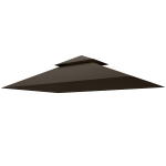 Outsunny Ersatzplane für Gartenpavillon, Grillpavillon-Ersatzdach für 152 x 244 cm Gestelle, UPF50+ Schutz, Polyester, Kaffee