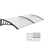 Outsunny Tejadillo de Protección 195x75 cm Marquesina de Exterior con Paneles de Policarbonato Barras de Aluminio Transparente