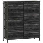 HOMCOM Chest of Ten Fabric Drawers - Black