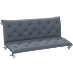 Outsunny Almofada para Banco com Encosto 150x98x8cm Almofada de Banco de 3 Lugares com 6 Cordões de Fixação para Jardim Terraço Balcão Exterior Cinza