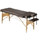 HOMCOM Camilla Masaje Plegable de Madera de 3 Zonas con Altura Respaldo Reposacabezas Ajustables Brazos 215x60x64-89 cm Marrón