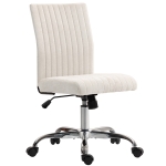 HOMCOM Chaise de bureau sans accoudoirs, fauteuil de bureau, hauteur réglable et pivotant 360°, 43 x 56 x 78-88 cm, crème