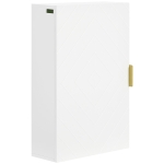 kleankin Mueble para Baño Suspendido con 1 Asa de Acero y Estantes Ajustables Estilo Moderno 40x15x60 cm Blanco