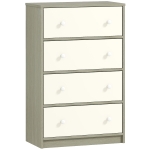 HOMCOM Chest of Drawers, Dresser with 4 Fabric Drawers - White and Grey