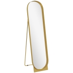 HOMCOM Oglindă de podea modernă cu cadru din metal, autoportantă sau de perete, 40x150 cm, auriu