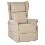 HOMCOM Relaxsessel mit Liegefunktion elektrisch, Seniorensessel mit Aufstehhilfe, , bis 200kg, 72,5x94x109cm, Creme