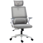 Vinsetto Silla de Oficina de Malla Silla de Escritorio Giratoria Altura y Reposacabezas Ajustable 58x61x102-119 cm Gris